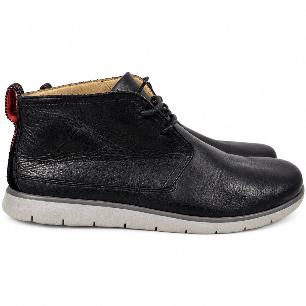 UGG Freamon Chukka Boots Mens 12 Black Leather Waterproof Lace Up Ankle Boots